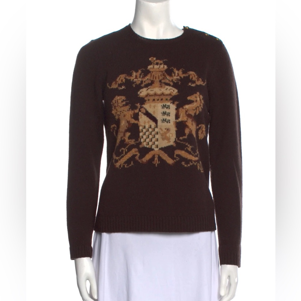Brown Lauren Ralph Lauren Crest sweater